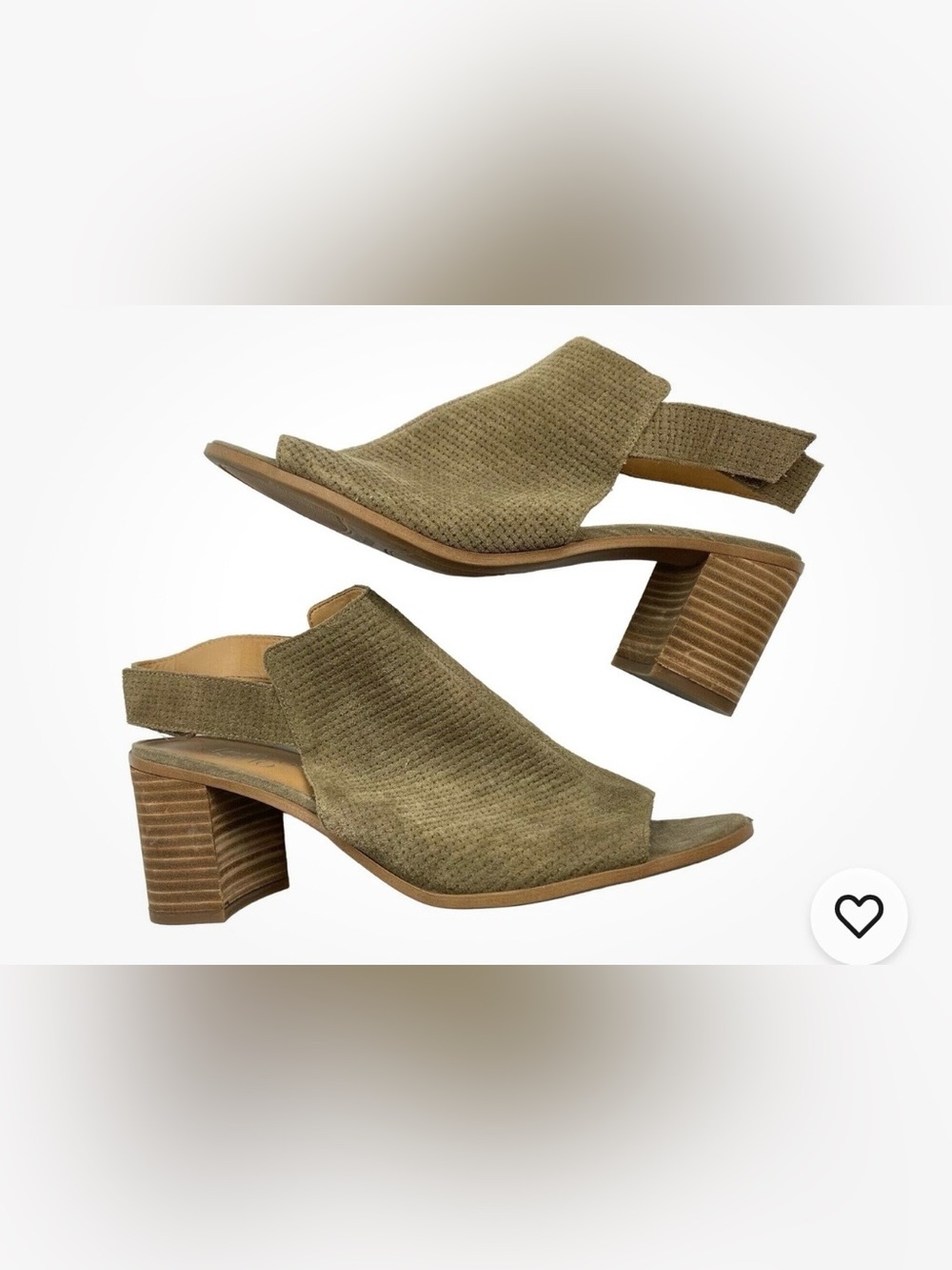 Franco Sarto suede Open-Toe Block Heel Slingback Sandals